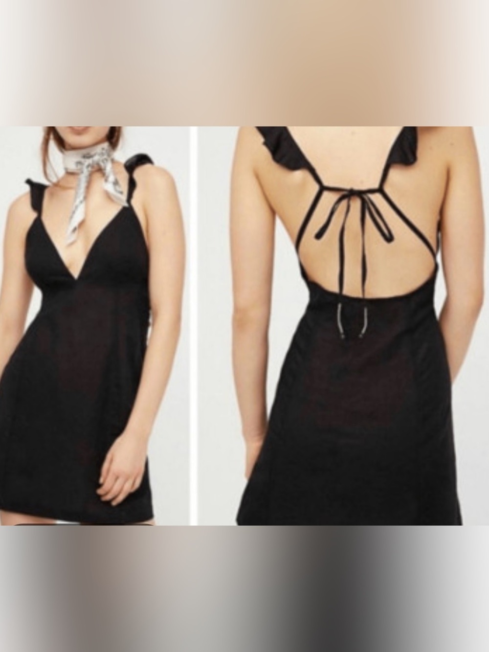 Free People Josie Mini Dress, a black slip-style dress
